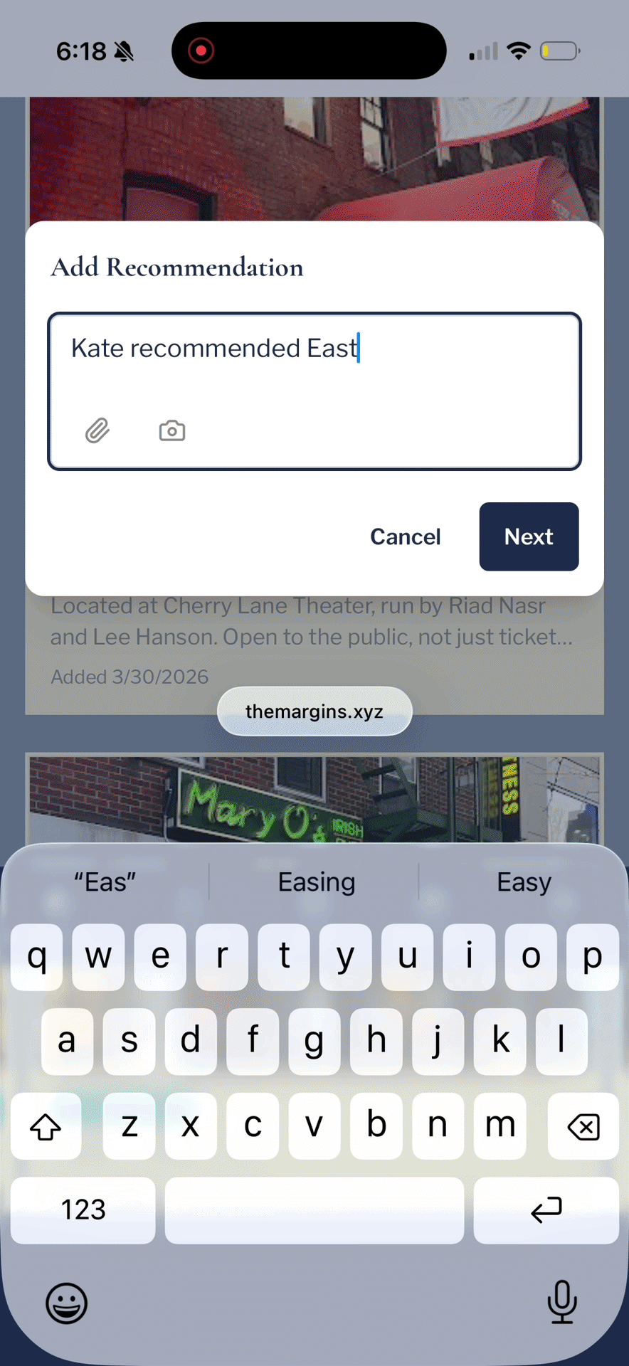 Demo of extracting a recommendation from freeform text